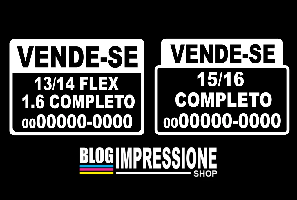 Modelo de Adesivo de VENDE-SE para carro