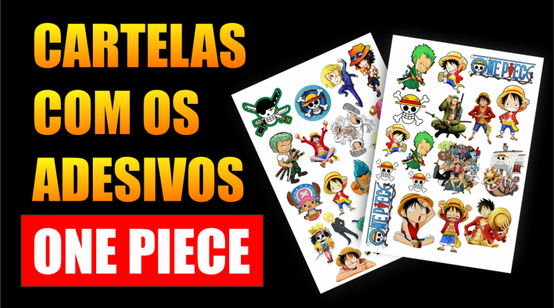 Cartela de adesivo One Piece pronta para impressão gráfica rápida
