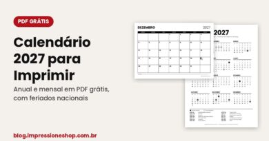 Calendário 2027 para imprimir anual e mensal em PDF