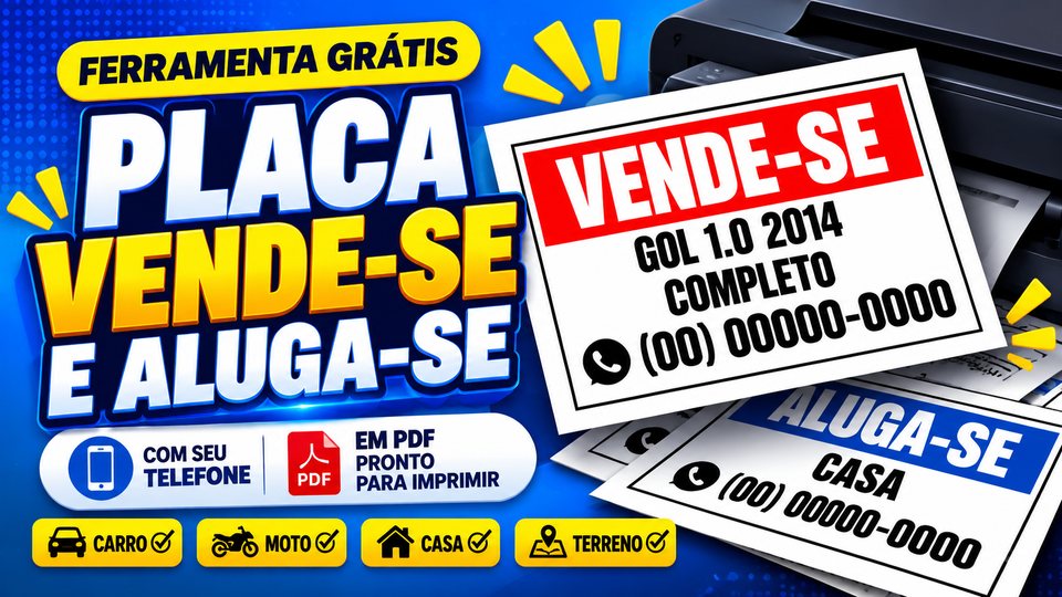Placa Vende-se e Aluga-se